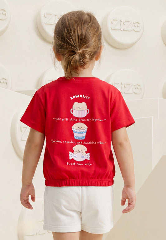 Girls' pajama set is designed for ages 6 to 12 years 745