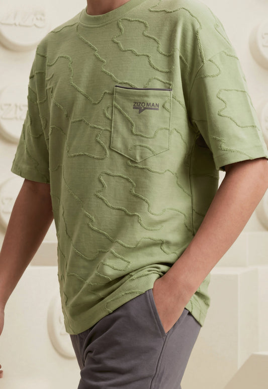 طقم اولادي صيفي قطعتين قطن %100 (Textured Pocket Pants Set)