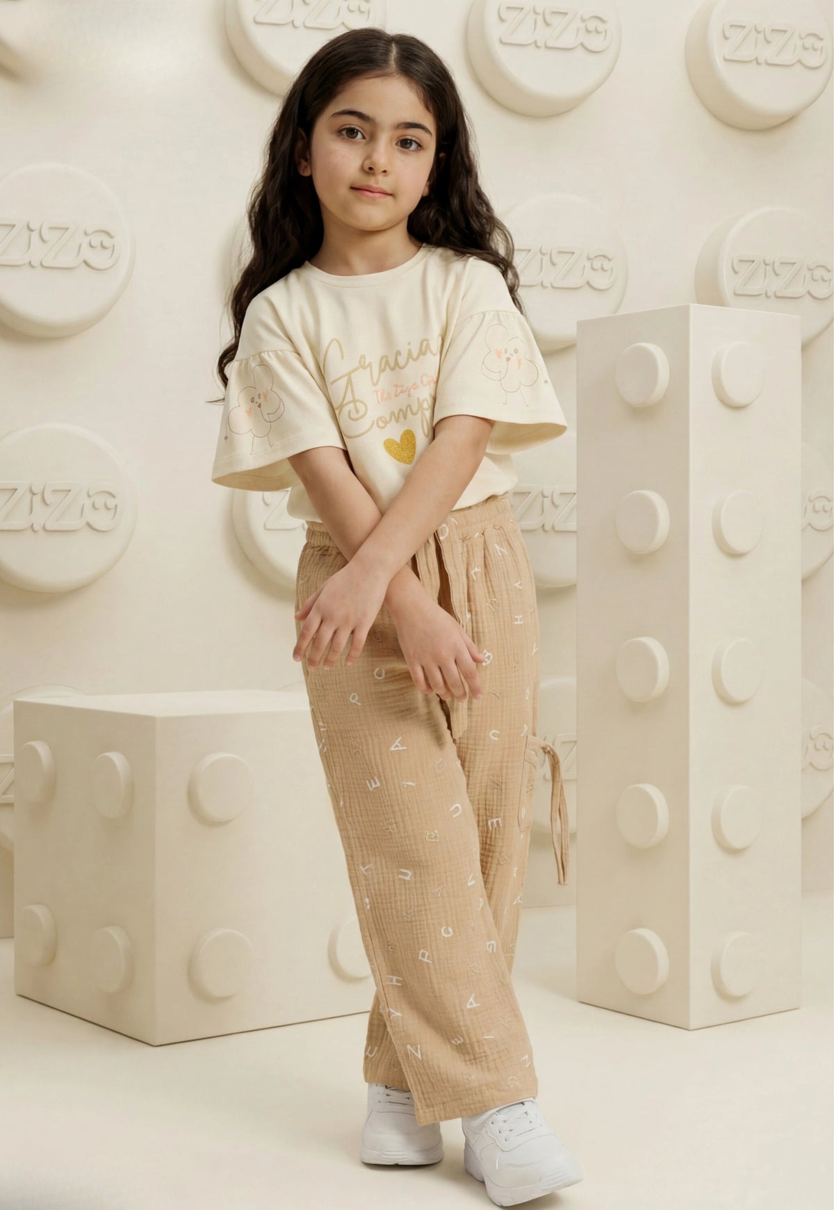 Girls' pajama set is designed for ages 6 to 12 years 745