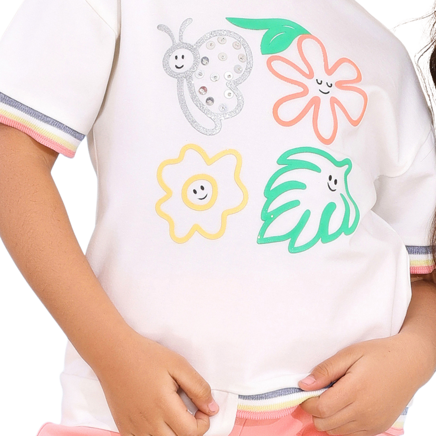 Girls' Cotton Pajama Set - Printed Top & Capri Pants (2–5 Years) 511