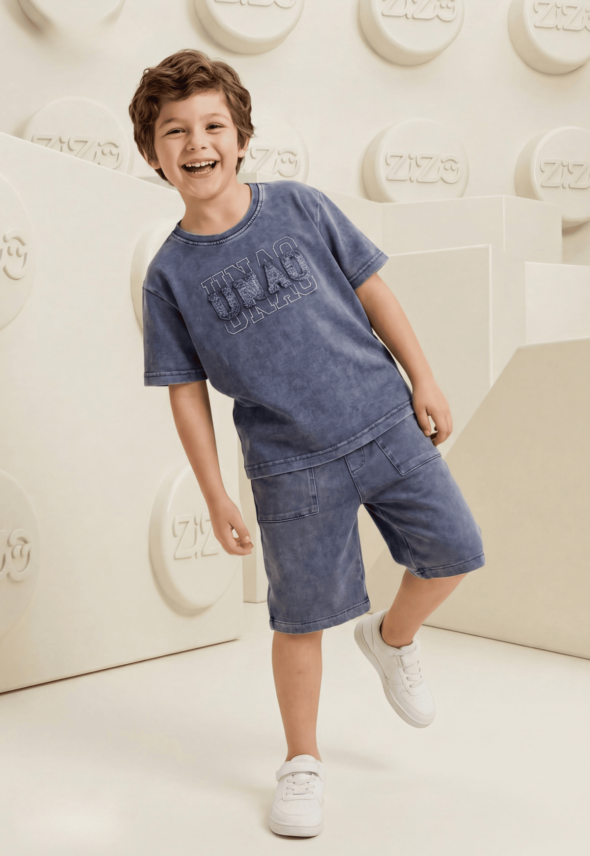 طقم اولادي صيفي قطعتين قطن %100 (Washed Pocket Set)