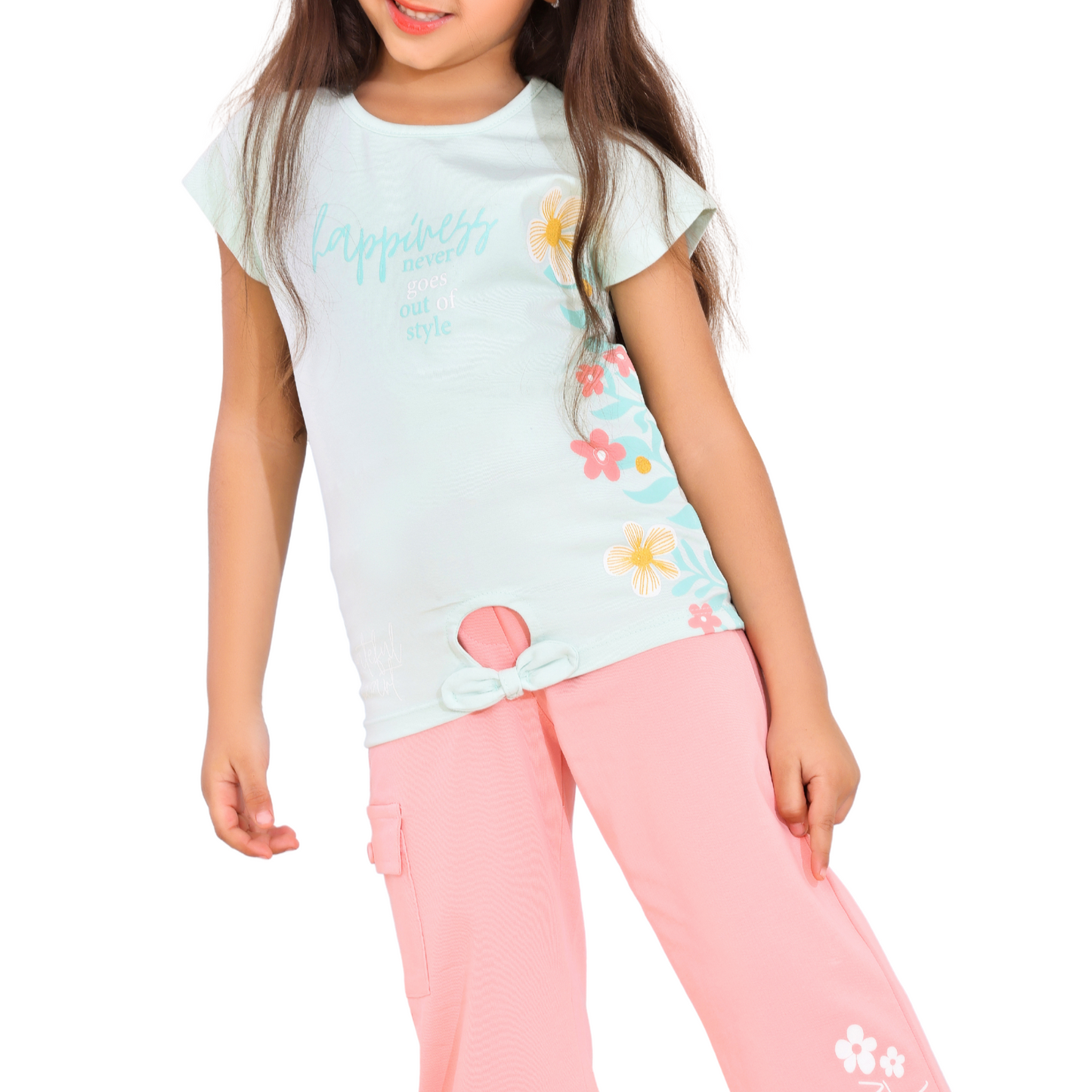 Happiness Style – Girls’ Cotton Loungewear Set (Ages 2–5)
