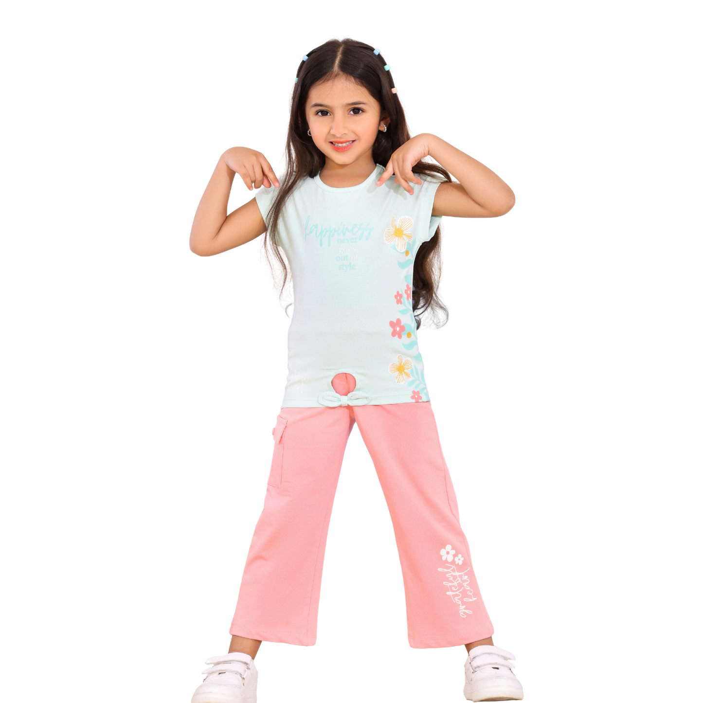 Happiness Style – Girls’ Cotton Loungewear Set (Ages 2–5)