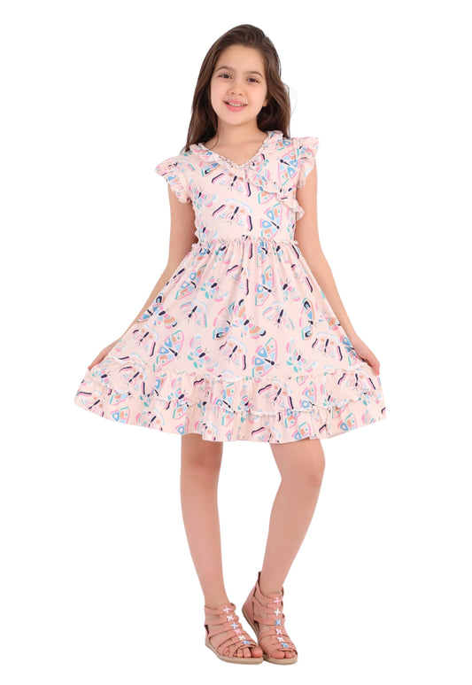 طقم بناتي صيفي قطعتين قطن %100 (Printed Girls Dress)