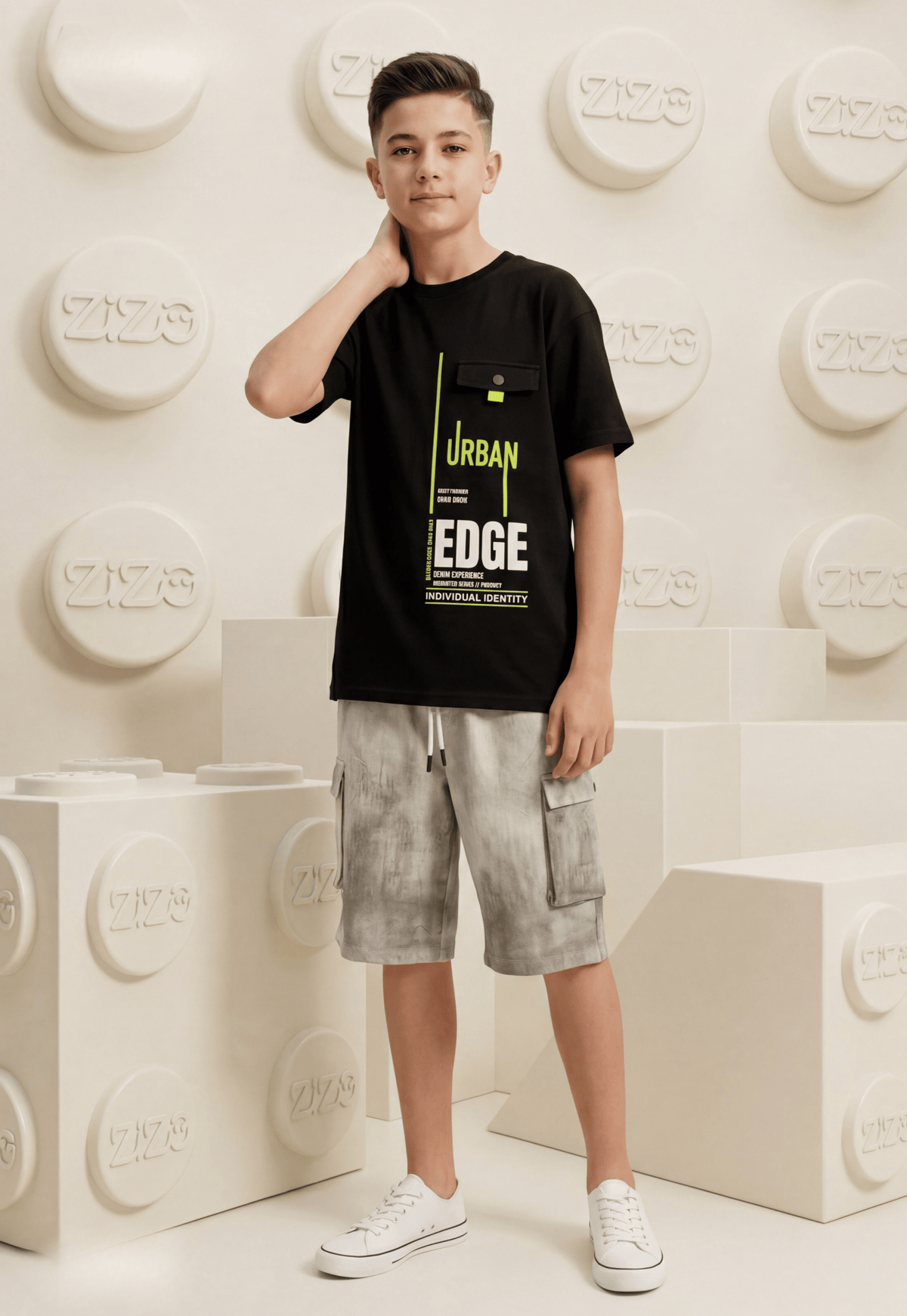طقم اولادي صيفي قطعتين قطن %100 (Urban Edge Set)