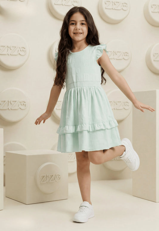 فستان بناتي صيفي قطن %100 (Soft Ruffle Dress)