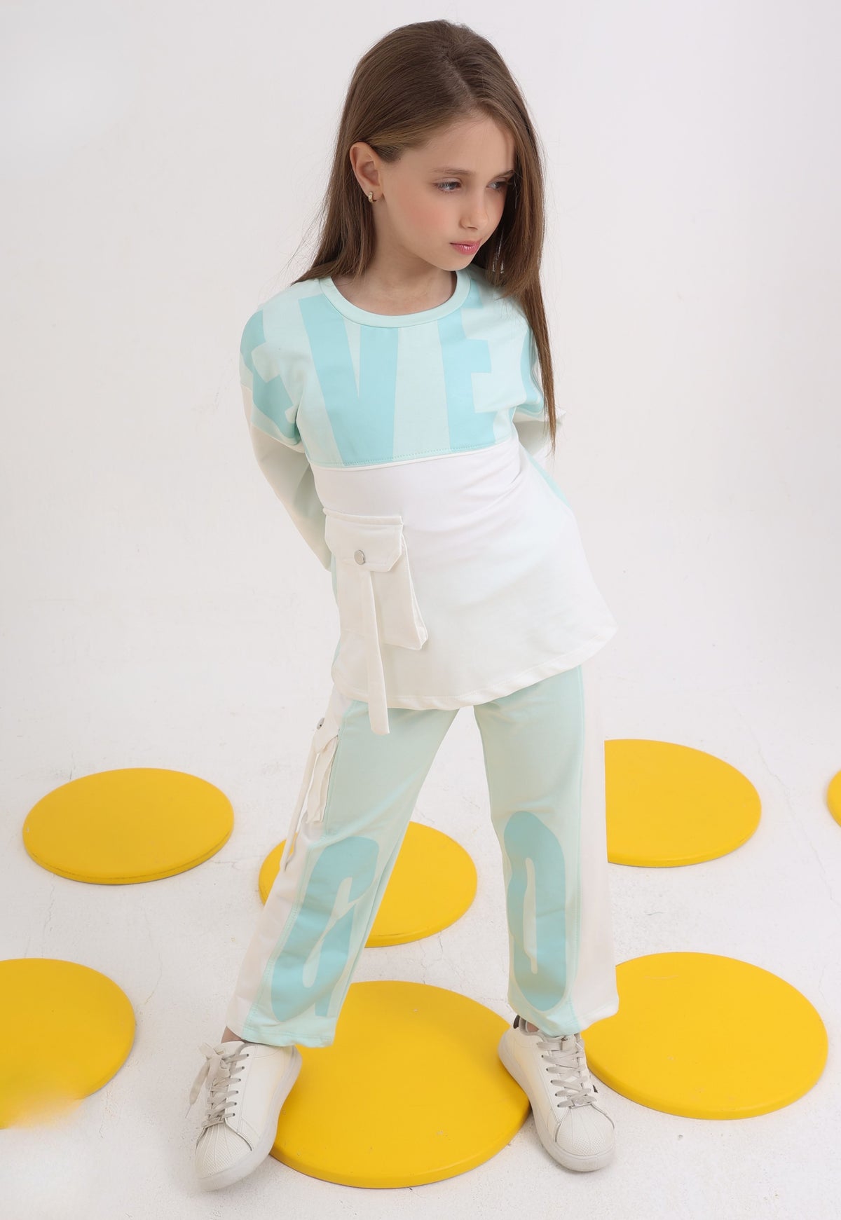 Girls' soft fleece pajamas, 3 pieces (843)