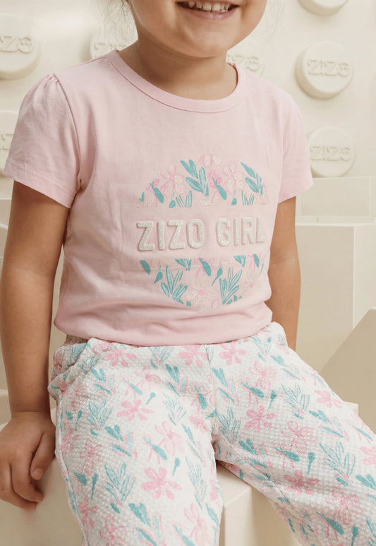 طقم بناتي صيفي قطعتين %100 (Zizo Blossom Set)