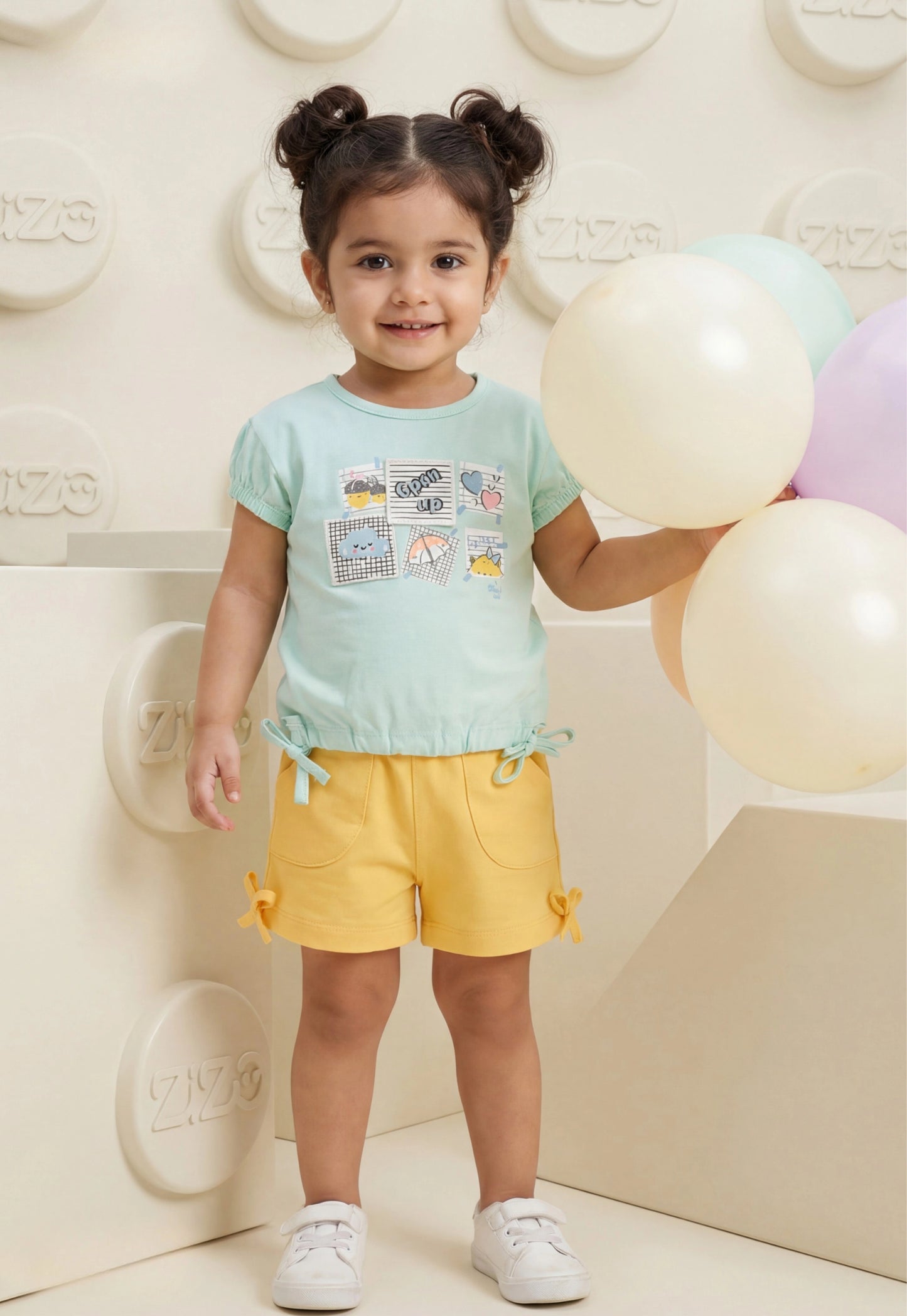 طقم بناتي صيفي قطعتين قطن %100 (Sweet Pop Set)