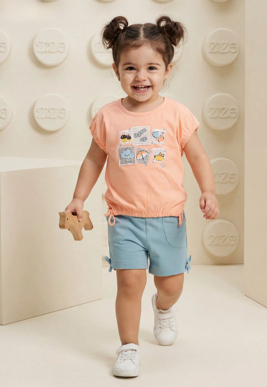 A delightful baby girl's pajama set designed for ages 9 to 18 months.1088