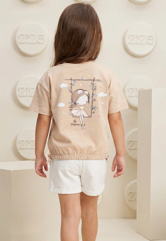 Girls' pajama set is designed for ages 6 to 12 years 745
