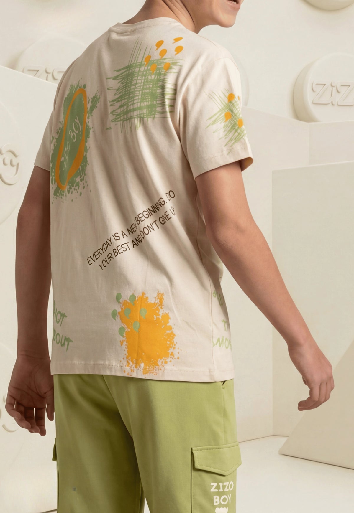 طقم اولادي صيفي قطعتين قطن %100 (Zizo Everyday Boys Set)