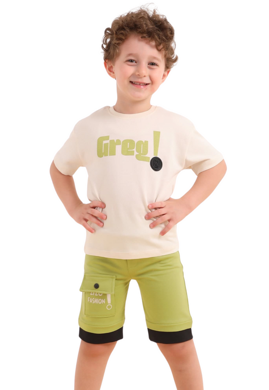 طقم أولادي صيفي قطعتين قطن %100 (Bright Move Set)