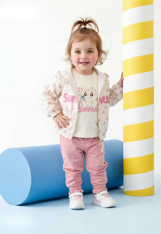 بيجاما بناتي خريفي كاجوال مطبوع – 3 قطع (1163)