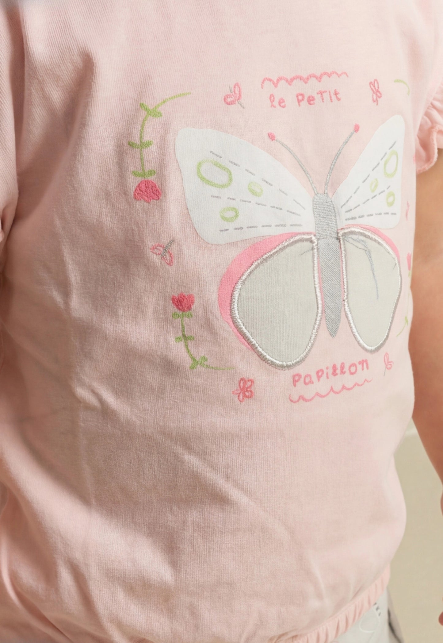 طقم بناتي صيفي قطعتين قطن %100 (Butterfly Bloom Set)