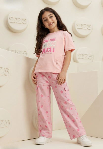 Girls' pajama set is designed for ages 6 to 12 years 745