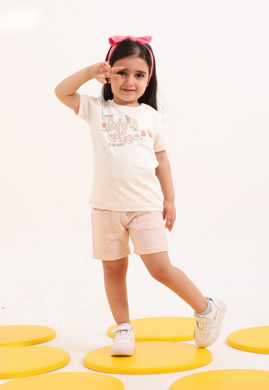 طقم بناتي صيفي قطعتين قطن %100 (Bloom Cutie Set)