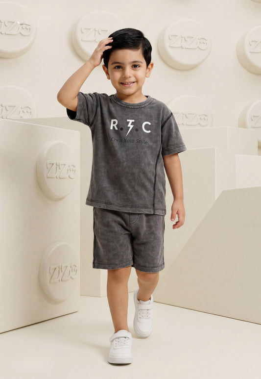 طقم أولادي  صيفي قطعتين %100 (R.Z.C Washed Set)