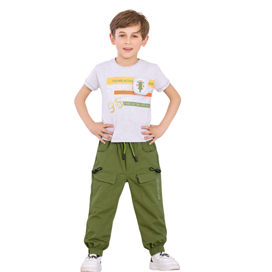 Boy's Casual Cotton & Gabardine Set – Ages 2-5 -522-