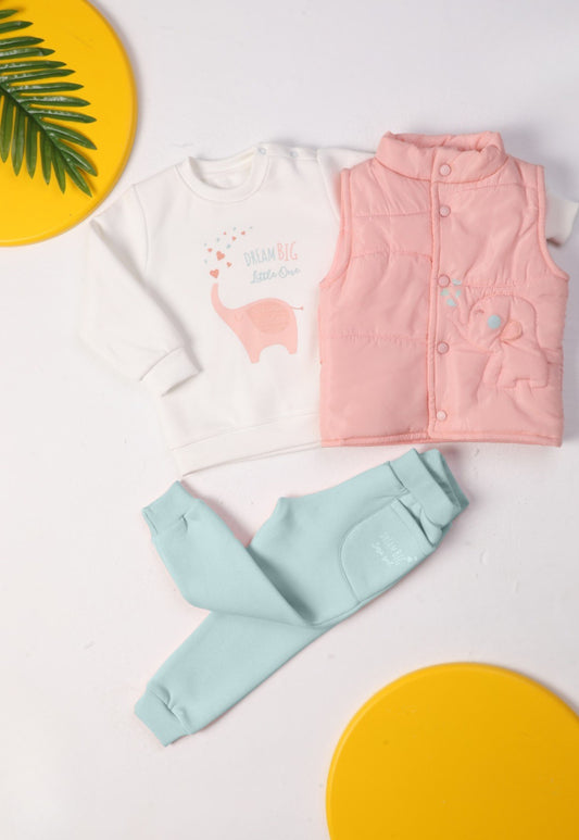 طقم بيبي بناتي شتوي 3 قطع (1061)