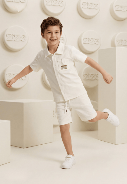 طقم اولادي صيفي قطعتين قطن %100 (Smart Casual Cargo Set)