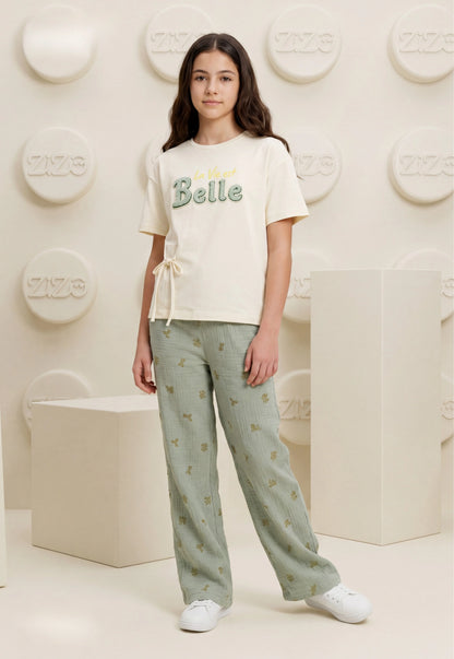 طقم بناتي صيفي قطعتين قطن %100 (La Vie est Belle Set)