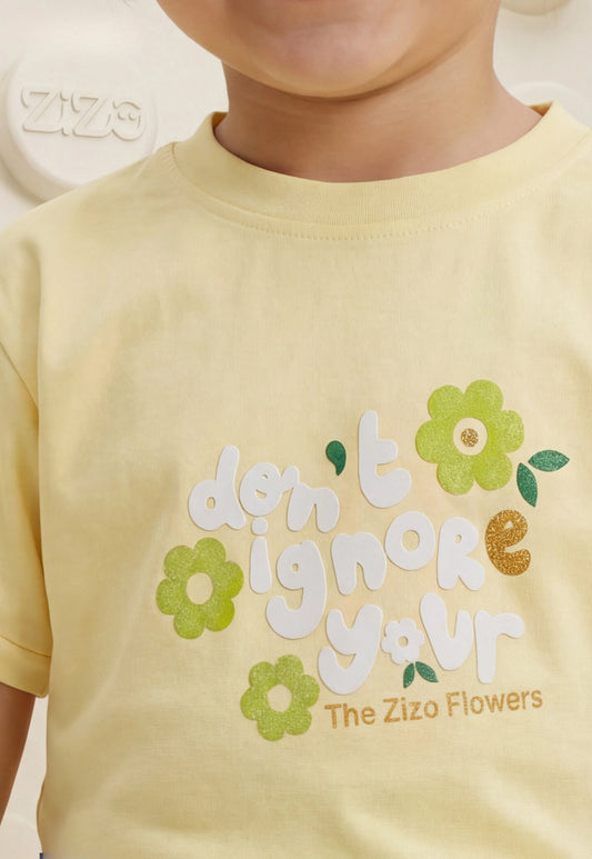 طقم بناتي صيفي قطعتين قطن %100 (Flower Pop Set)