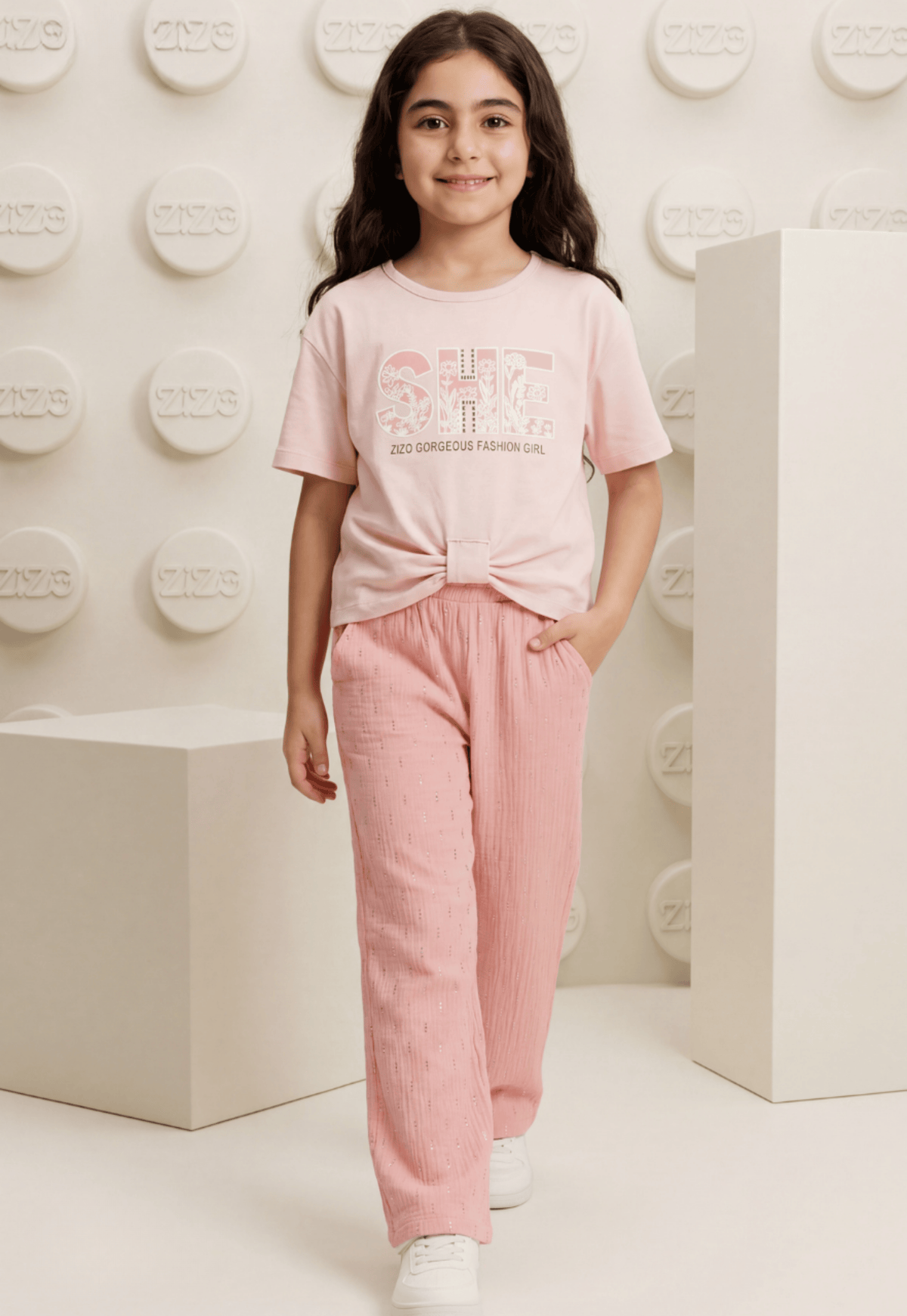 طقم بناتي صيفي قطعتين قطن %100 (Shine Sparkle Set)
