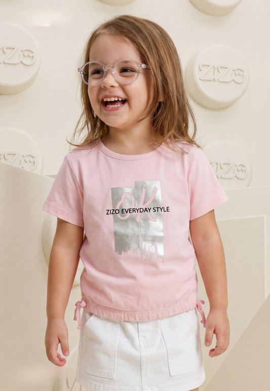 تيشيرت بناتي صيفي قطن %100 (OK Everyday Tee)