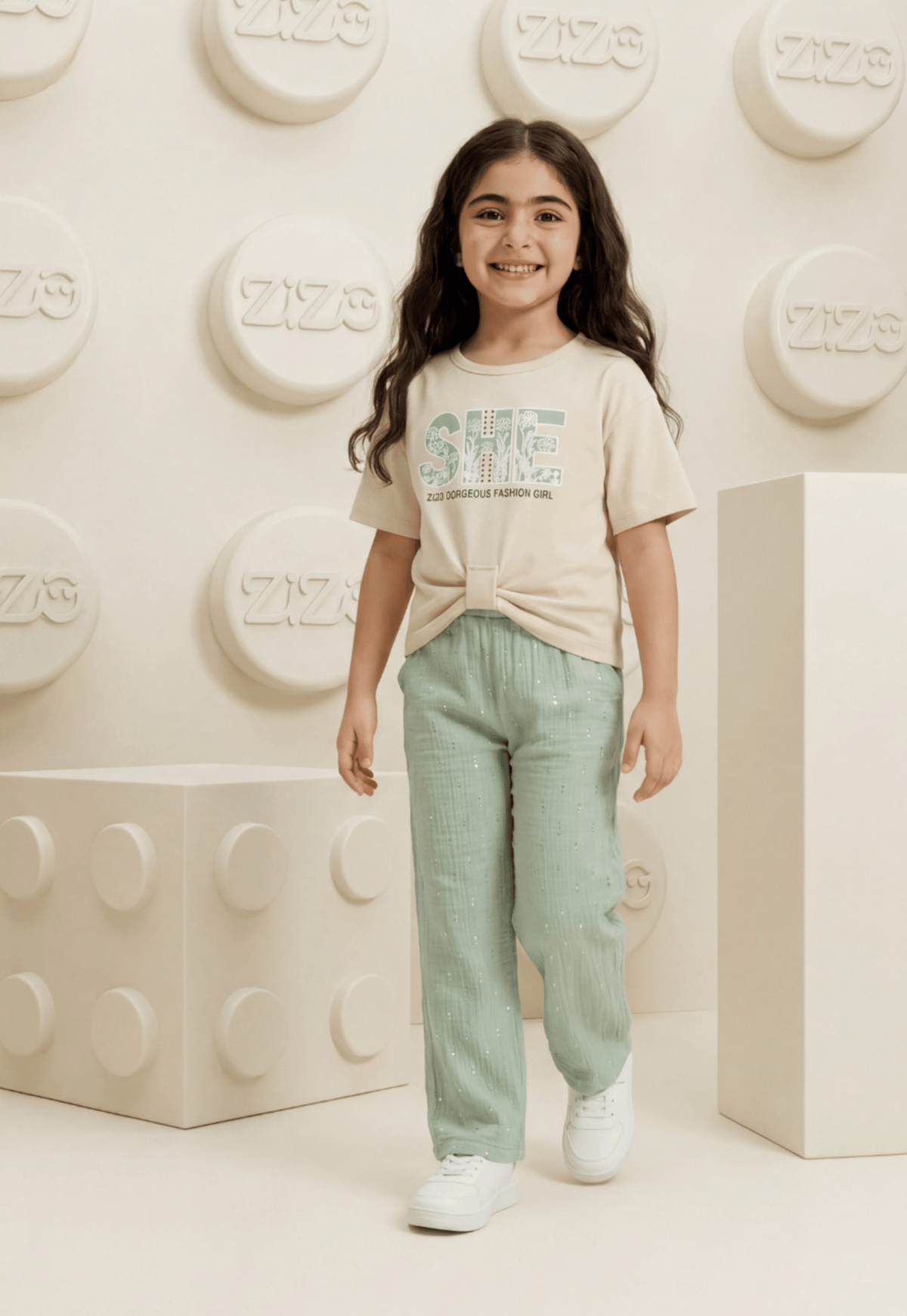 طقم بناتي صيفي قطعتين قطن %100 (Shine Sparkle Set)