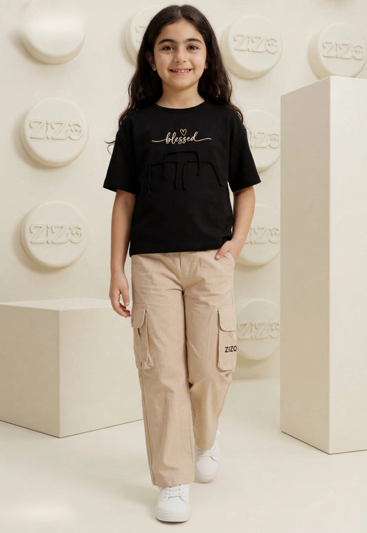 Girls' pajama set is designed for ages 6 to 12 years 745