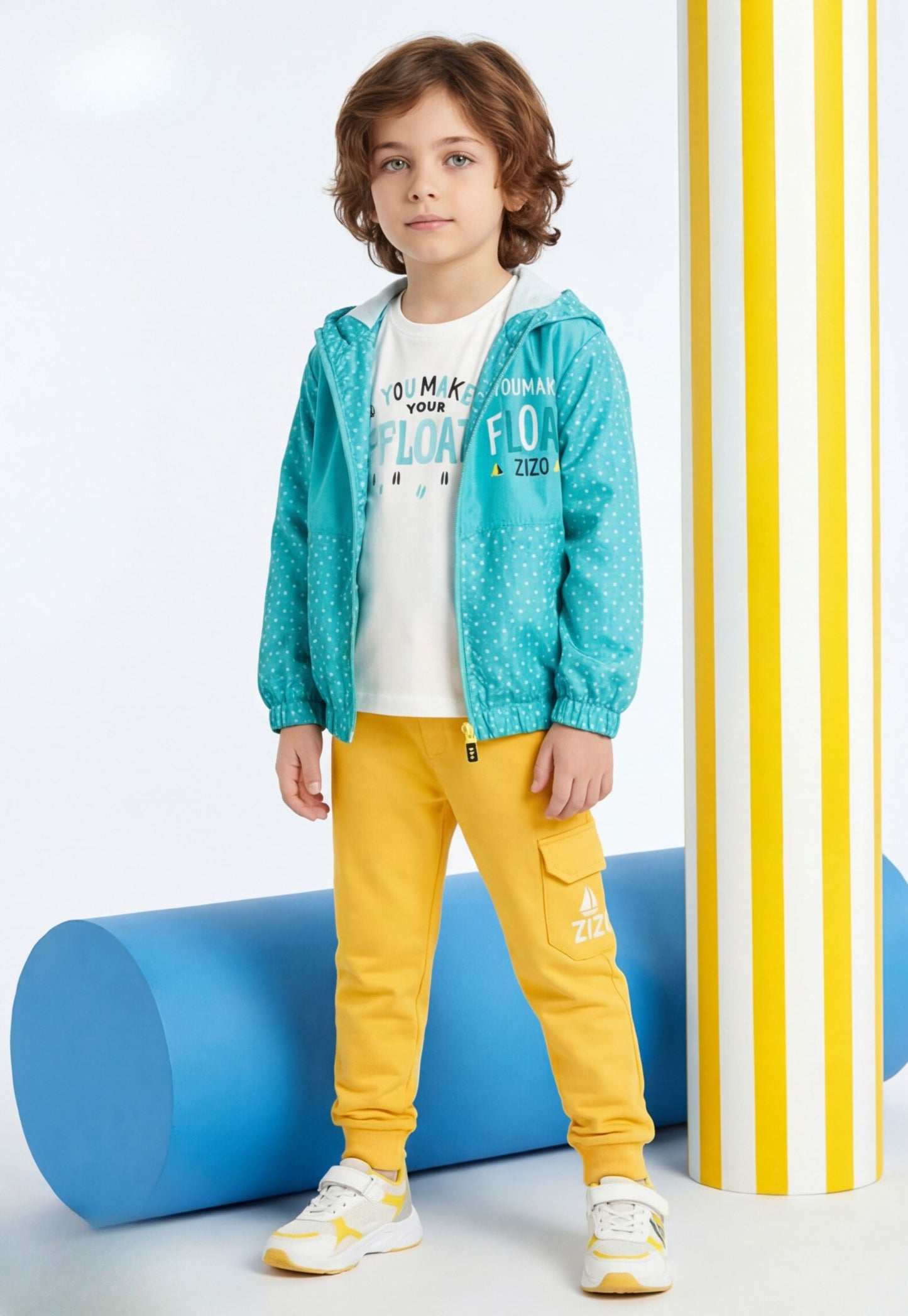 طقم أولادي خريفي 3 قطع قطن %100 (Sunny Splash Set)