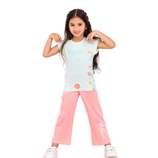 Happiness Style – Girls’ Cotton Loungewear Set (Ages 2–5)