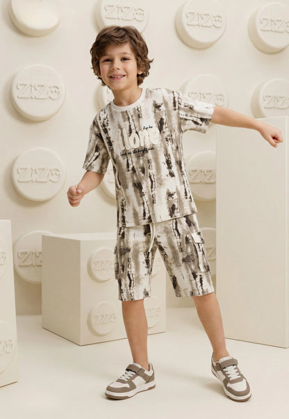 طقم اولادي صيفي قطعتين قطن %100 (Printed Boys Set)