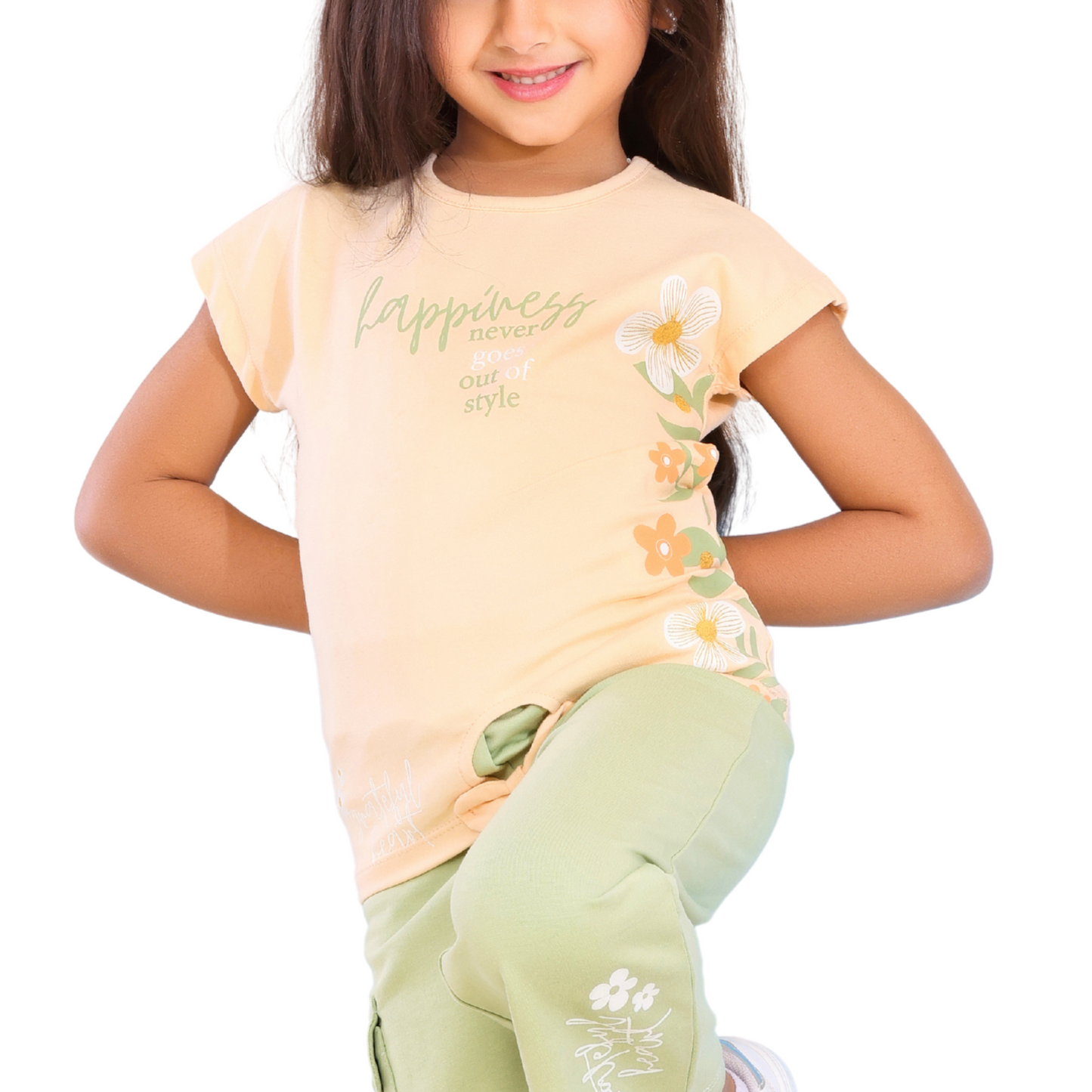 Happiness Style – Girls’ Cotton Loungewear Set (Ages 2–5)