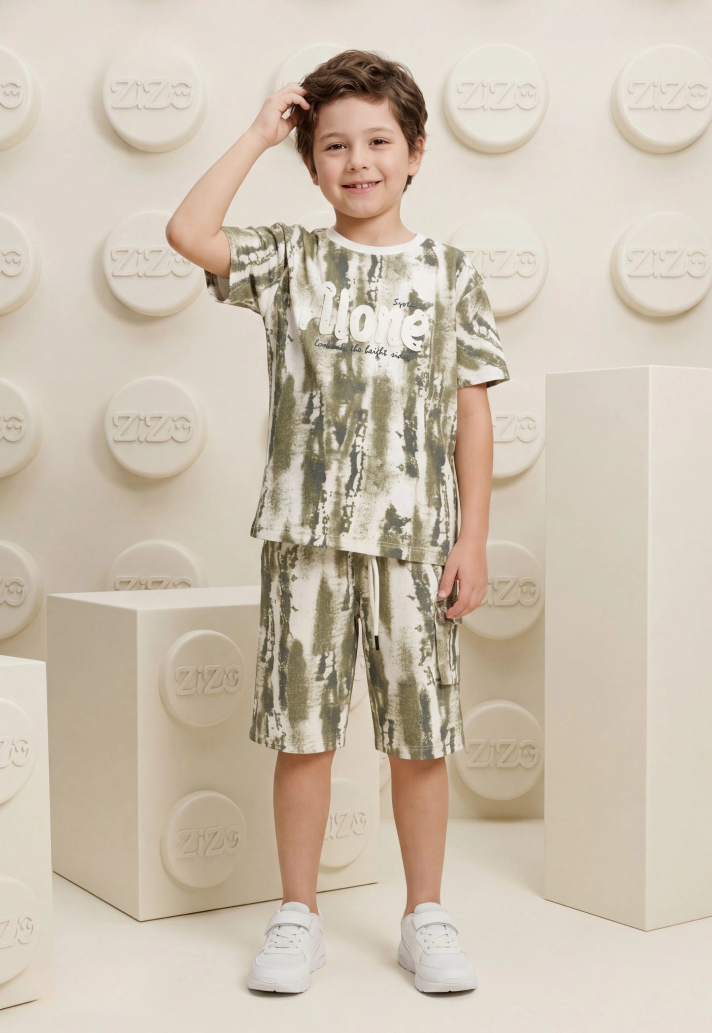 طقم اولادي صيفي قطعتين قطن %100 (Printed Boys Set)