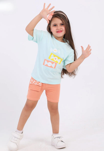 Girls' pajama set is designed for ages 6 to 12 years 745