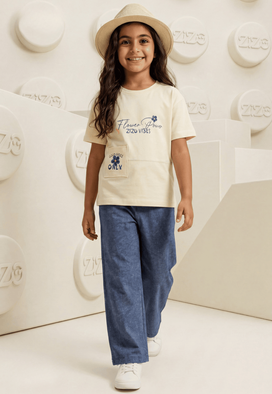 Girls' pajama set is designed for ages 6 to 12 years 745