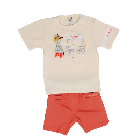 Baby Boys’ Pajama Set – White & Mint (9–18 Months) 1076