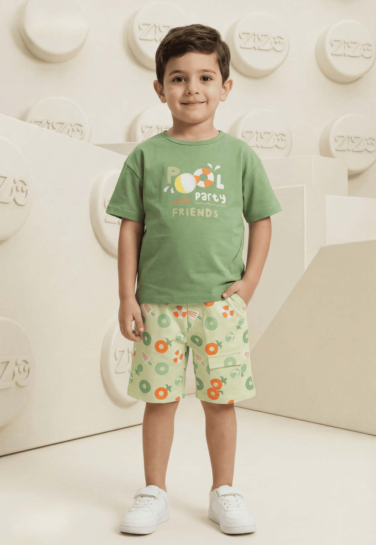 طقم أولادي  صيفي قطعتين %100 (Little Splash Set)