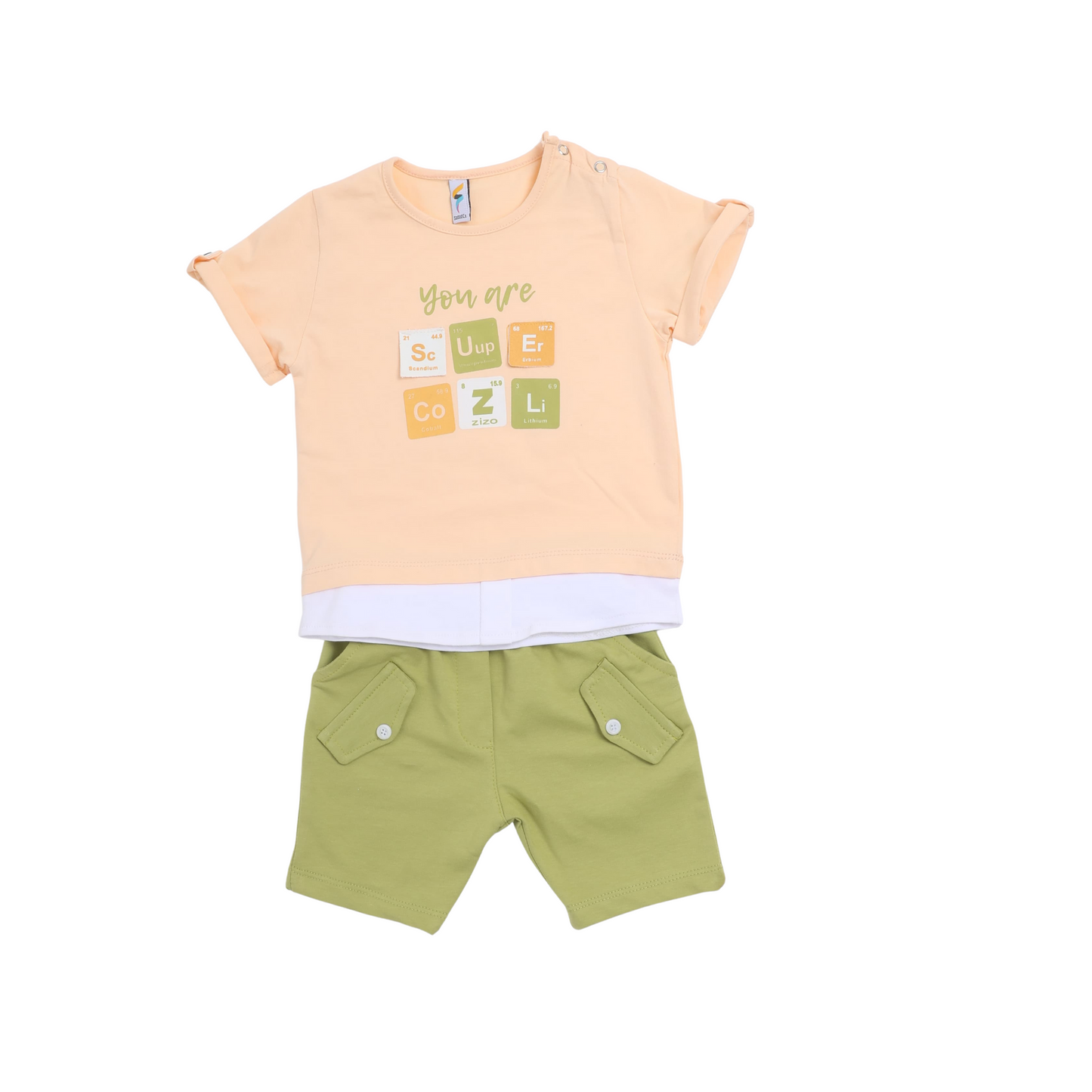 Cool & Cozy” Baby Boys’ Pajama Set – Yellow & Blue (9–18 Months) 1077