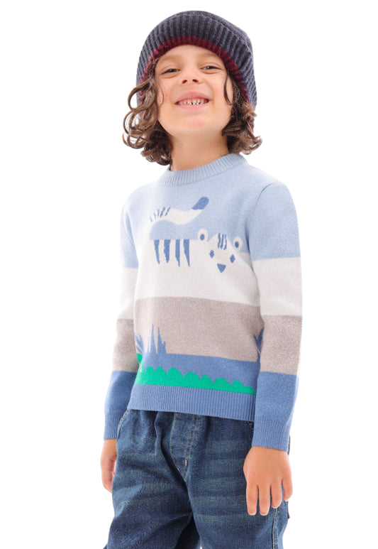 بلوفر أولادي تريكو بنقشة ماس دايموند (304)