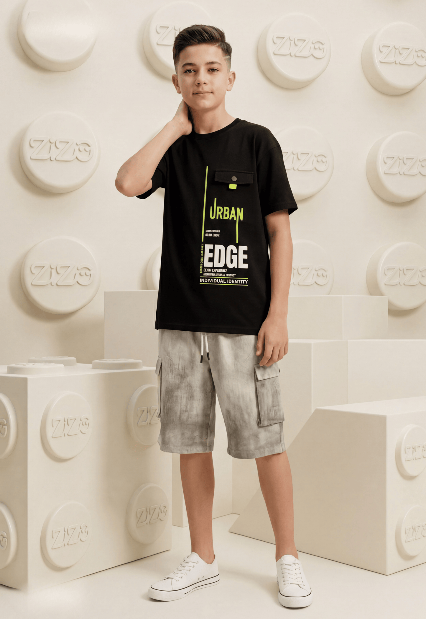 طقم اولادي صيفي قطعتين قطن %100 (Urban Edge Set)