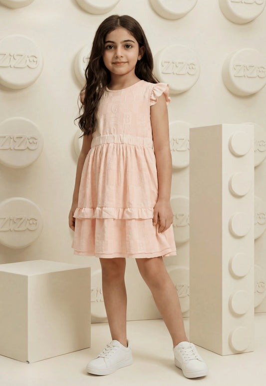 فستان بناتي صيفي قطن %100 (Soft Ruffle Dress)