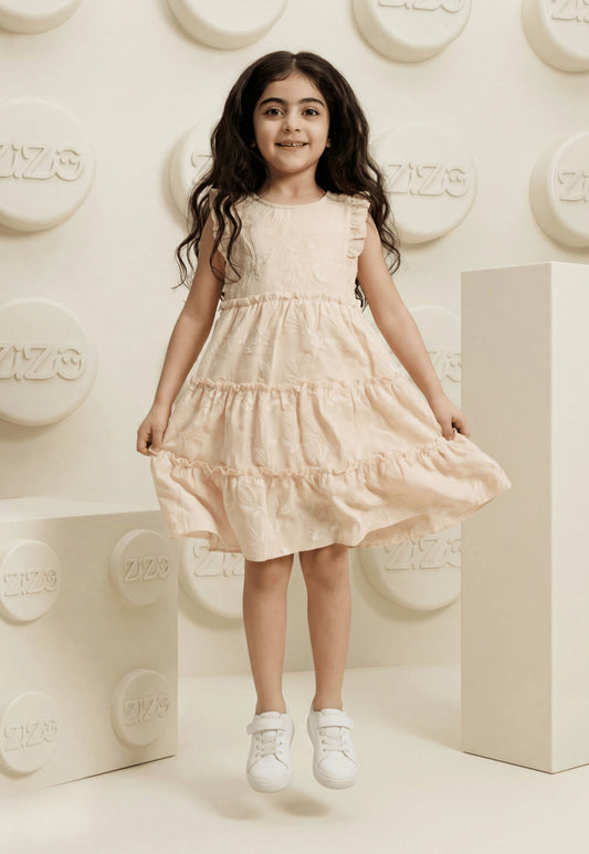 فستان بناتي صيفي قطن %100 (Tiered Floral Dress)