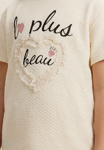 طقم بناتي صيفي قطعتين قطن %100 (L Plus Beau)