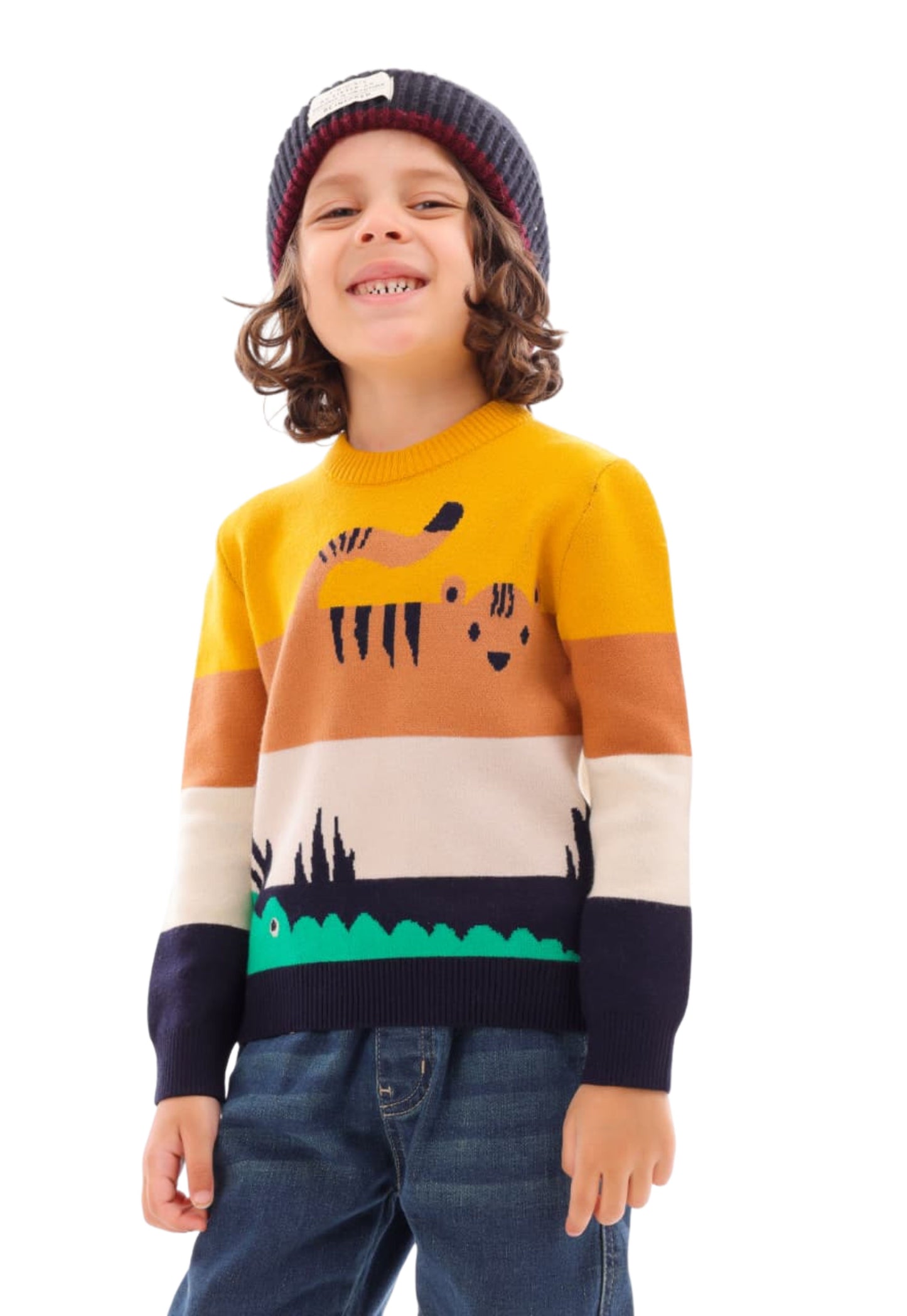 بلوفر أولادي تريكو بنقشة ماس دايموند (304)