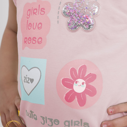 Sweet Spring Girls' Pajama Set – 100% Cotton (Ages 2–5 Years) 517