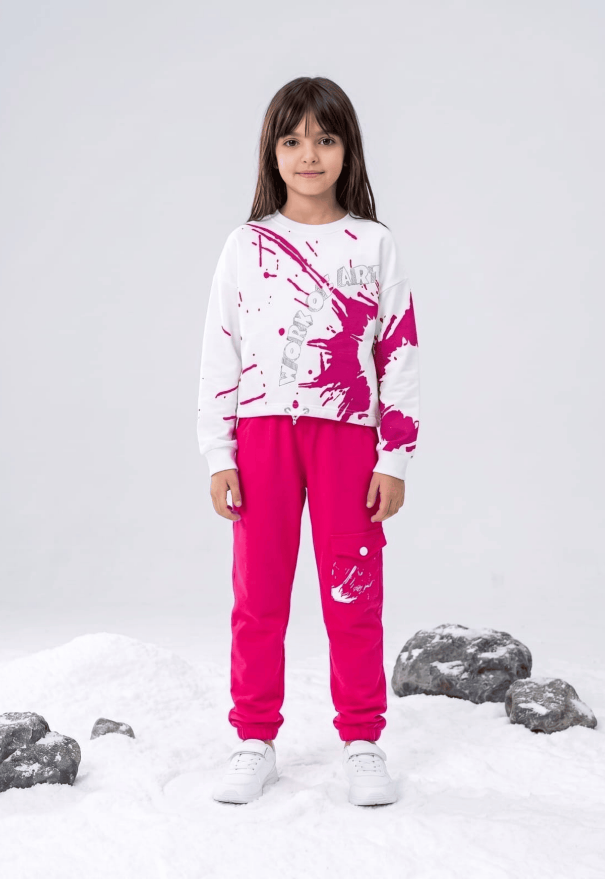 بيجاما بناتي خريفي قطعتين قطن معالج ضد الوبرة  (Berry Cozy Set)
