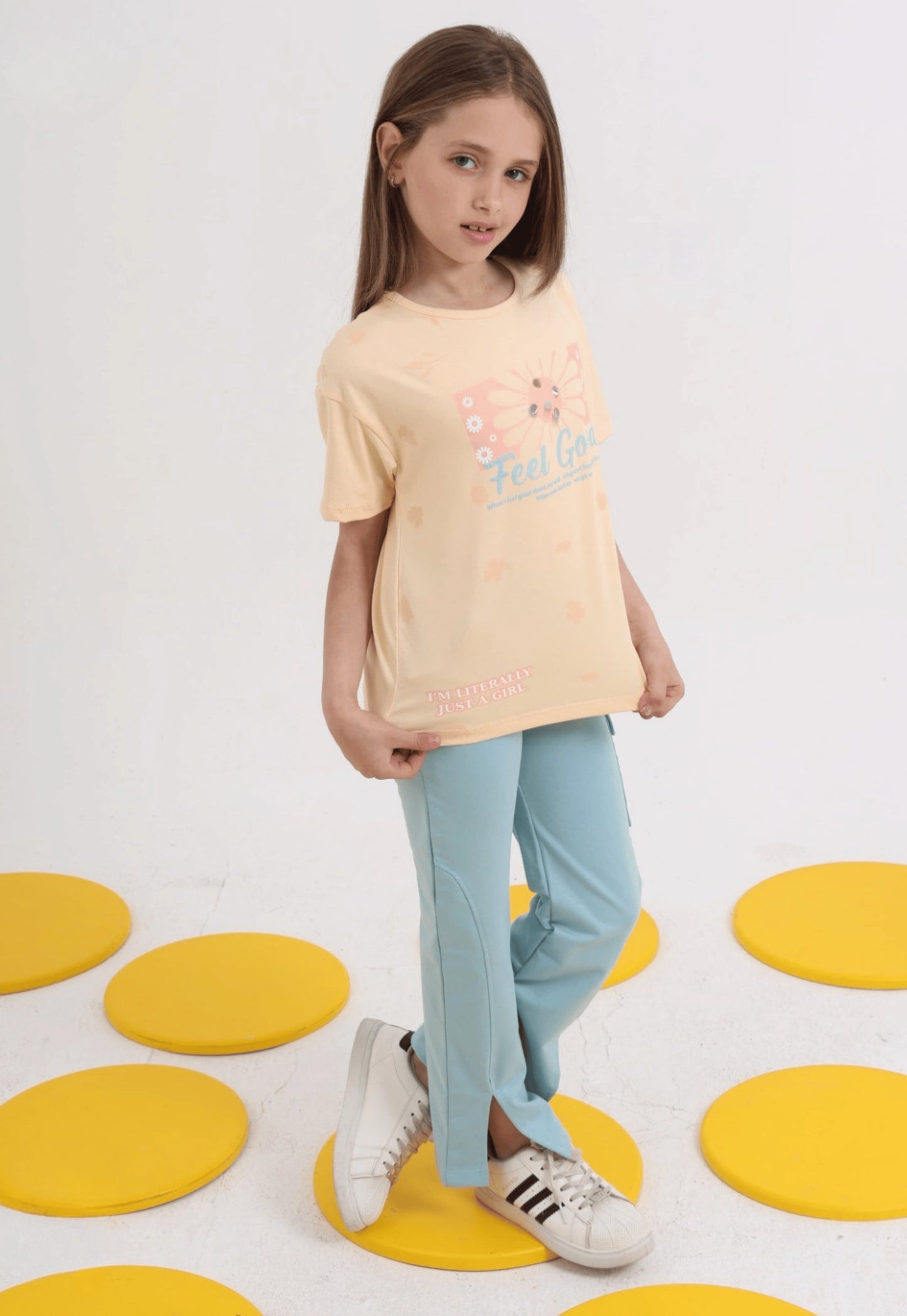 Girls' pajama set is designed for ages 6 to 12 years 745